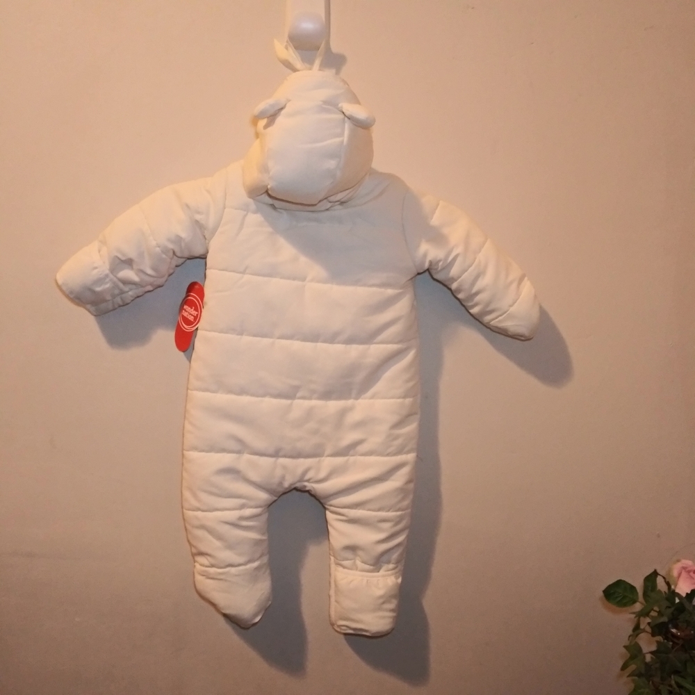 Wonder Nation Cream Panda Bear Infant Snowsuit - Picture 7 of 8